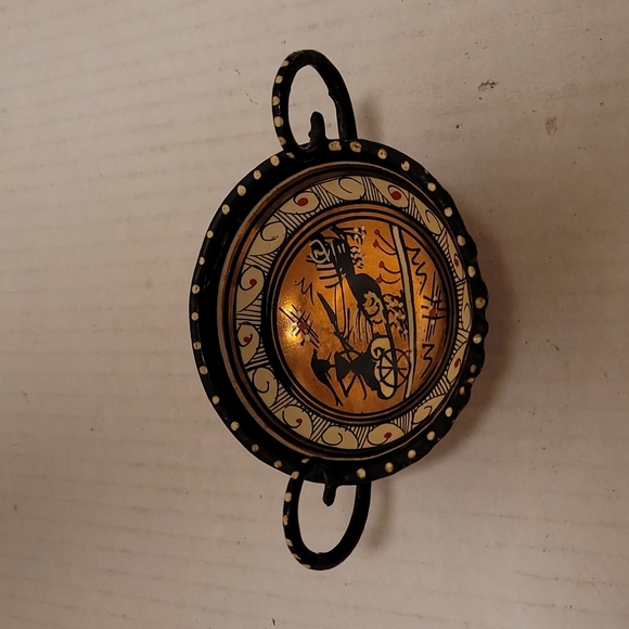 Vintage Hand Made Mini Copper Painted Dish with Handles - Picture 2 of 16